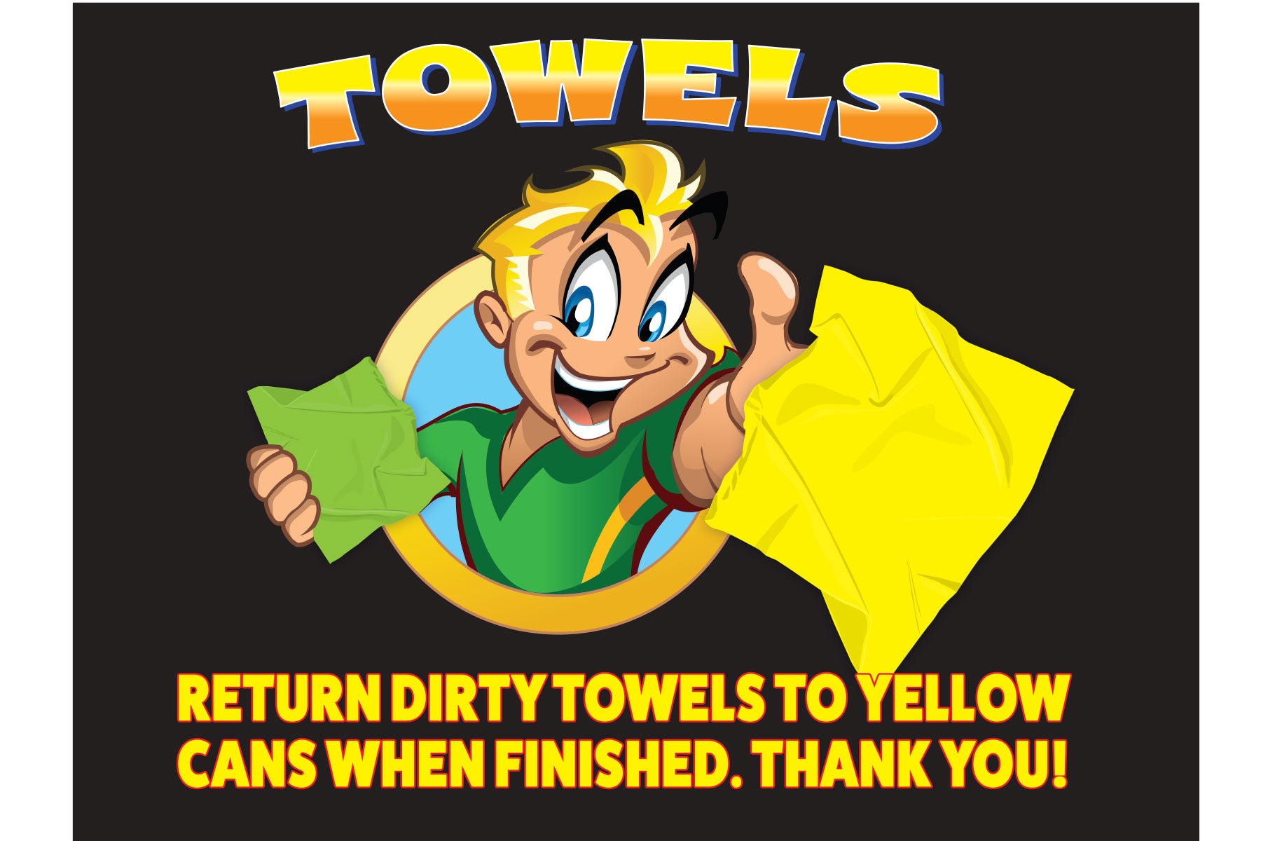 Custom Towel Cart Sign